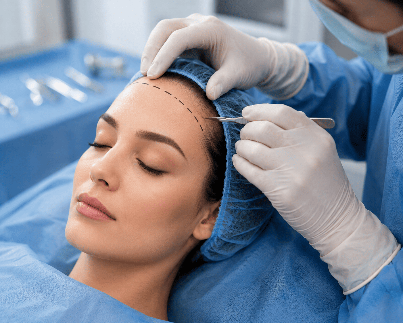 Forehead — facial injection procedure